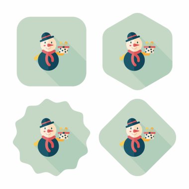 kardan adam düz simgesi ile uzun gölge, eps10