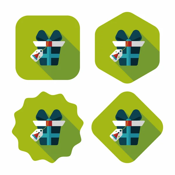 Kerst cadeau platte pictogram met lange schaduw, eps10 — Stockvector