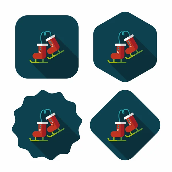 Skishoendroger platte pictogram met lange schaduw, eps10 — Stockvector