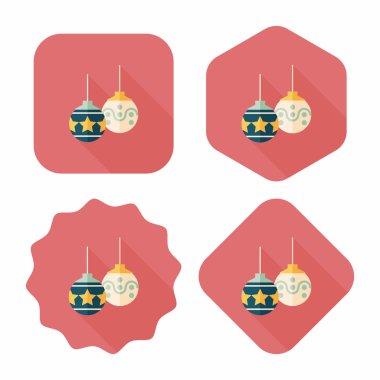 Uzun Gölge, eps10 ile Noel top düz simgesi