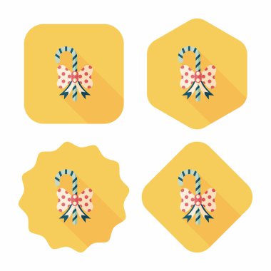 Uzun Gölge, eps10 ile Noel candy cane düz simgesi