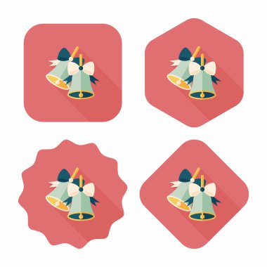 Uzun Gölge, eps10 ile Noel çanları düz simgesi