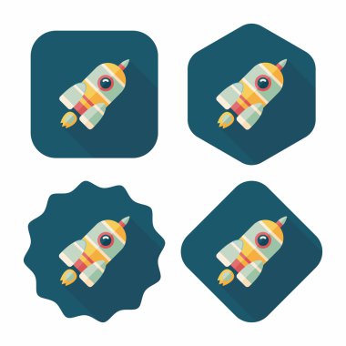 Uzun Gölge, eps10 ile alan roket düz simgesi