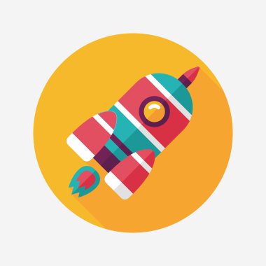 Uzun Gölge, eps10 ile alan roket düz simgesi