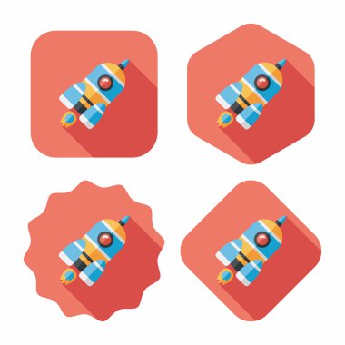 Uzun Gölge, eps10 ile alan roket düz simgesi