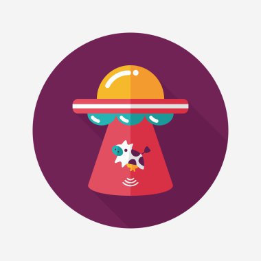 Uzun Gölge, eps10 ile uzay Ufo düz simgesi