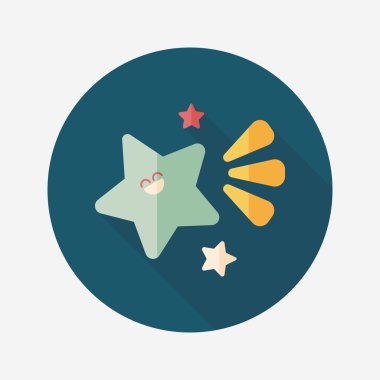 Uzay yıldız düz simgesi ile uzun gölge, eps10