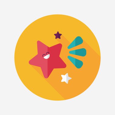 Uzay yıldız düz simgesi ile uzun gölge, eps10