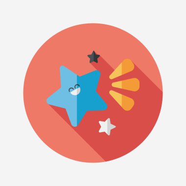 Uzay yıldız düz simgesi ile uzun gölge, eps10