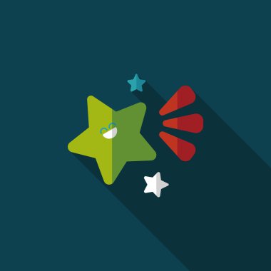 Uzay yıldız düz simgesi ile uzun gölge, eps10