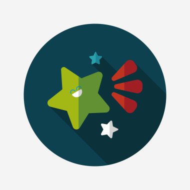 Uzay yıldız düz simgesi ile uzun gölge, eps10