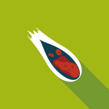 Uzun Gölge, eps10 ile alan göktaşı düz simgesi