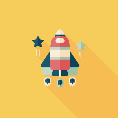 Uzun Gölge, eps10 ile alan roket düz simgesi