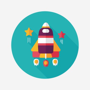 Uzun Gölge, eps10 ile alan roket düz simgesi