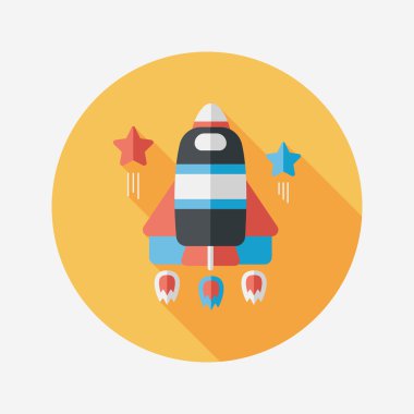 Uzun Gölge, eps10 ile alan roket düz simgesi