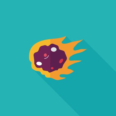 Uzun Gölge, eps10 ile alan göktaşı düz simgesi