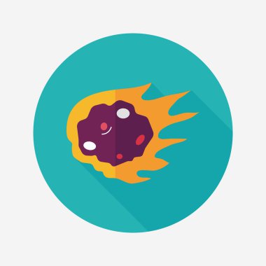 Uzun Gölge, eps10 ile alan göktaşı düz simgesi