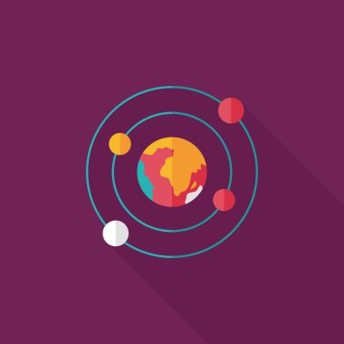 Uzun Gölge, eps10 ile alan gezegen düz simgesi