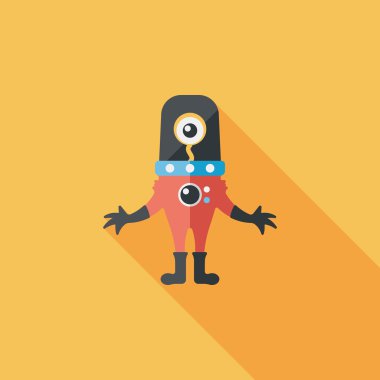 Uzun Gölge, eps10 alanı yabancı düz simgesiyle