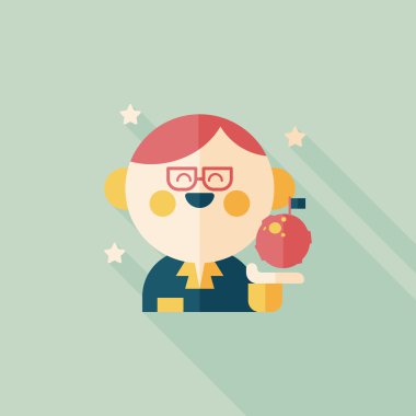 Uzay bilim adamları uzun gölge, eps10 düz simgesiyle