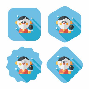 Uzay bilim adamları uzun gölge, eps10 düz simgesiyle