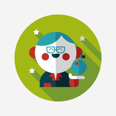 Uzay bilim adamları uzun gölge, eps10 düz simgesiyle