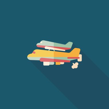 Uzay gemisi ile uzun gölge, eps10 düz simgesi