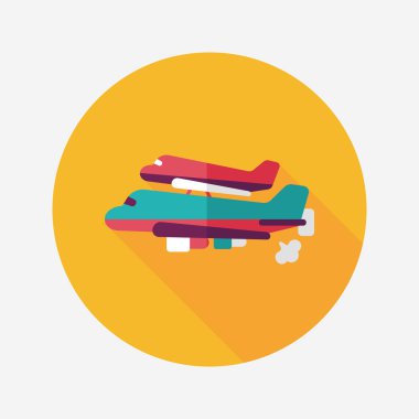 Uzay gemisi ile uzun gölge, eps10 düz simgesi