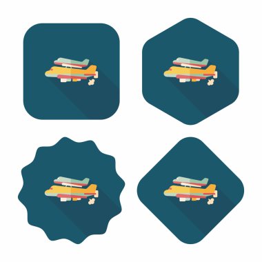 Uzay gemisi ile uzun gölge, eps10 düz simgesi