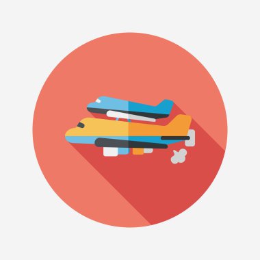 Uzay gemisi ile uzun gölge, eps10 düz simgesi