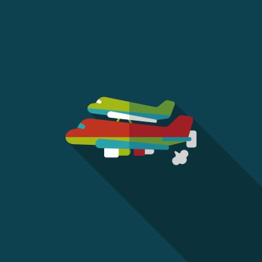 Uzay gemisi ile uzun gölge, eps10 düz simgesi