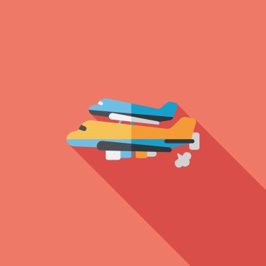 Uzay gemisi ile uzun gölge, eps10 düz simgesi