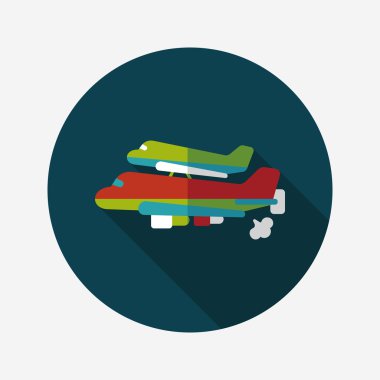 Uzay gemisi ile uzun gölge, eps10 düz simgesi