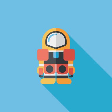 Uzun Gölge, eps10 ile uzay astronot düz simgesi