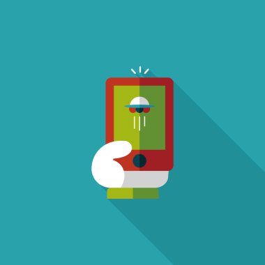 Uzay Ufo resmi cep telefonu düz simgesi ile uzun gölge, eps10 için