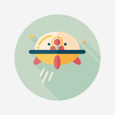 Uzun Gölge, eps10 ile uzay Ufo düz simgesi