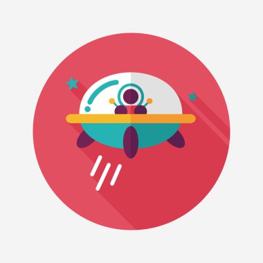 Uzun Gölge, eps10 ile uzay Ufo düz simgesi