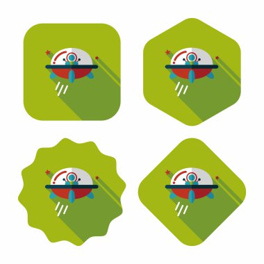 Uzun Gölge, eps10 ile uzay Ufo düz simgesi