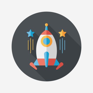 Uzun Gölge, eps10 ile alan roket düz simgesi