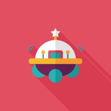 Uzun Gölge, eps10 ile uzay Ufo düz simgesi