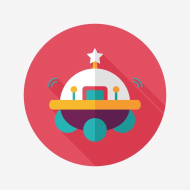 Uzun Gölge, eps10 ile uzay Ufo düz simgesi