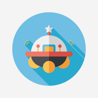 Uzun Gölge, eps10 ile uzay Ufo düz simgesi