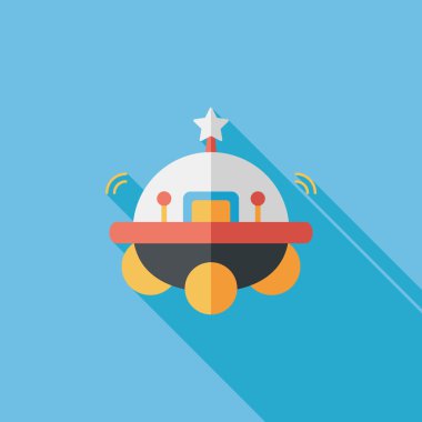 Uzun Gölge, eps10 ile uzay Ufo düz simgesi