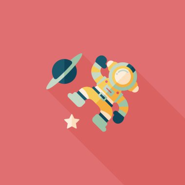 Uzun Gölge, eps10 ile uzay astronot düz simgesi