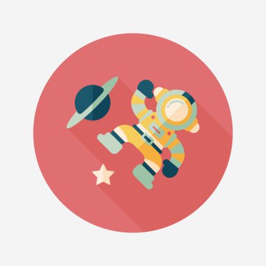 Uzun Gölge, eps10 ile uzay astronot düz simgesi