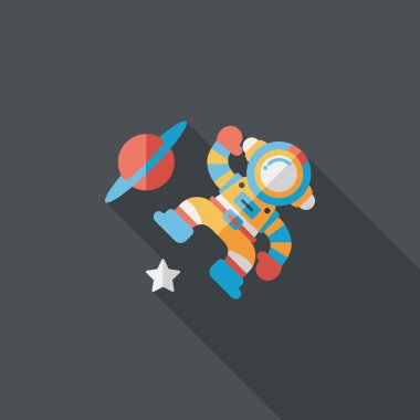 Uzun Gölge, eps10 ile uzay astronot düz simgesi