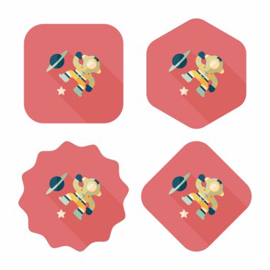 Uzun Gölge, eps10 ile uzay astronot düz simgesi