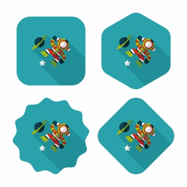 Uzun Gölge, eps10 ile uzay astronot düz simgesi