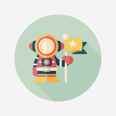 Uzun Gölge, eps10 ile uzay astronot düz simgesi