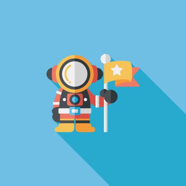 Uzun Gölge, eps10 ile uzay astronot düz simgesi